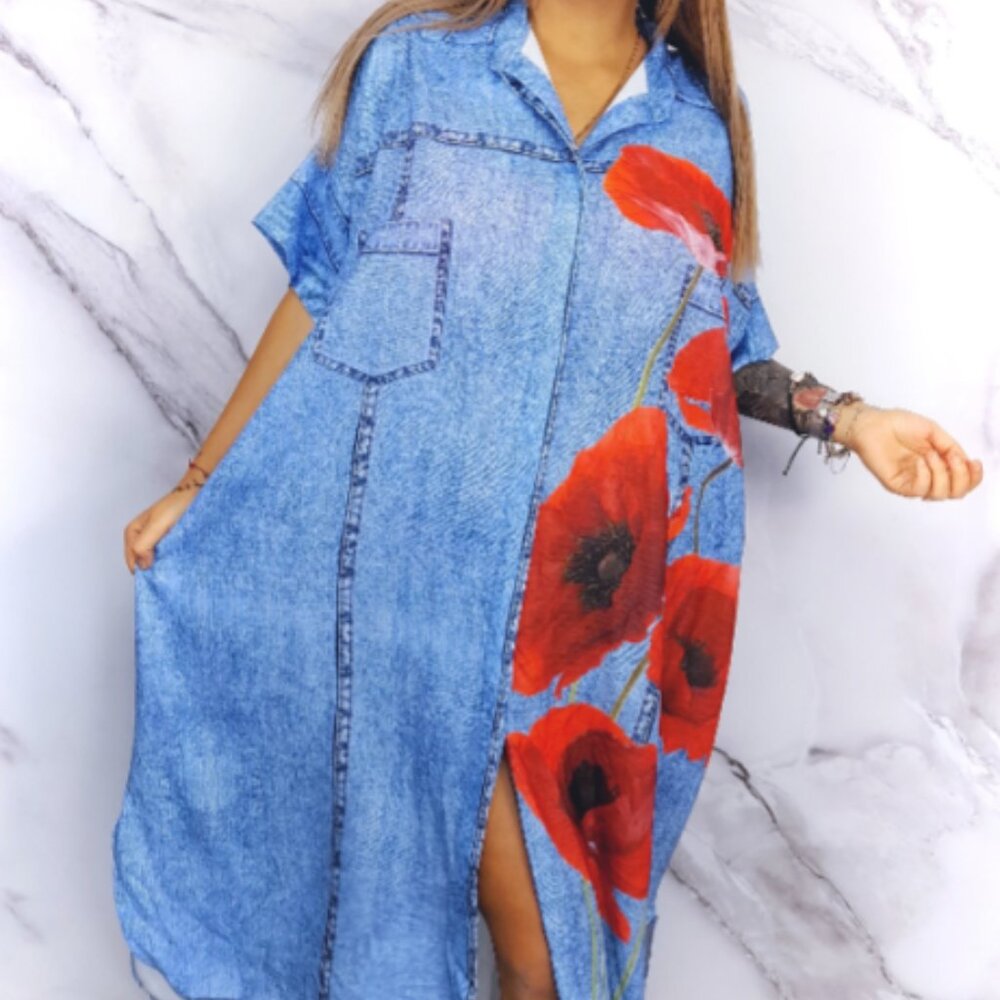 poppy detail dress NWOT